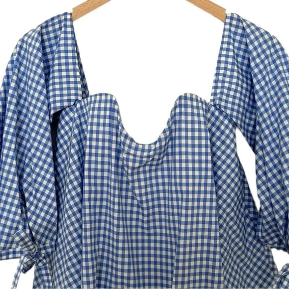 Caroline Constas Gabriella Off The Shoulder
Check Gingham Bustier Top Small - Picture 4 of 11